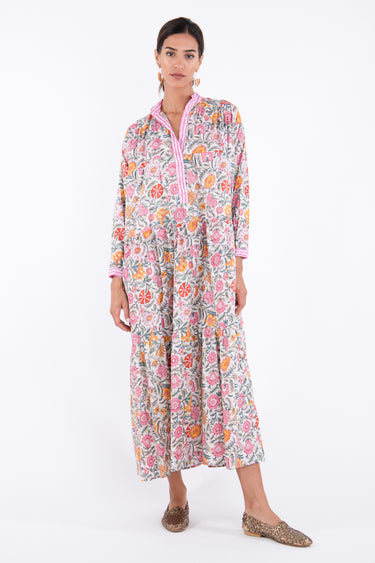 Zeinab Cotton Printed Pink Floral Dress