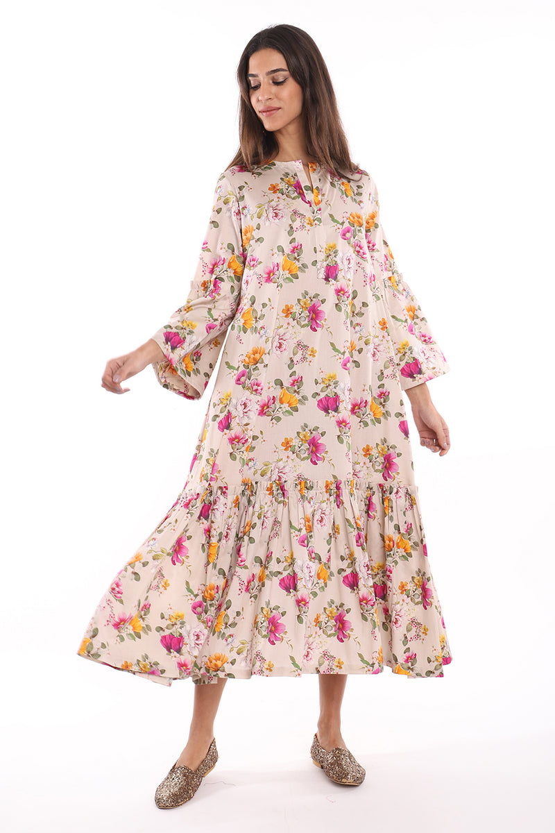 May Cotton Printed Flowers Dress