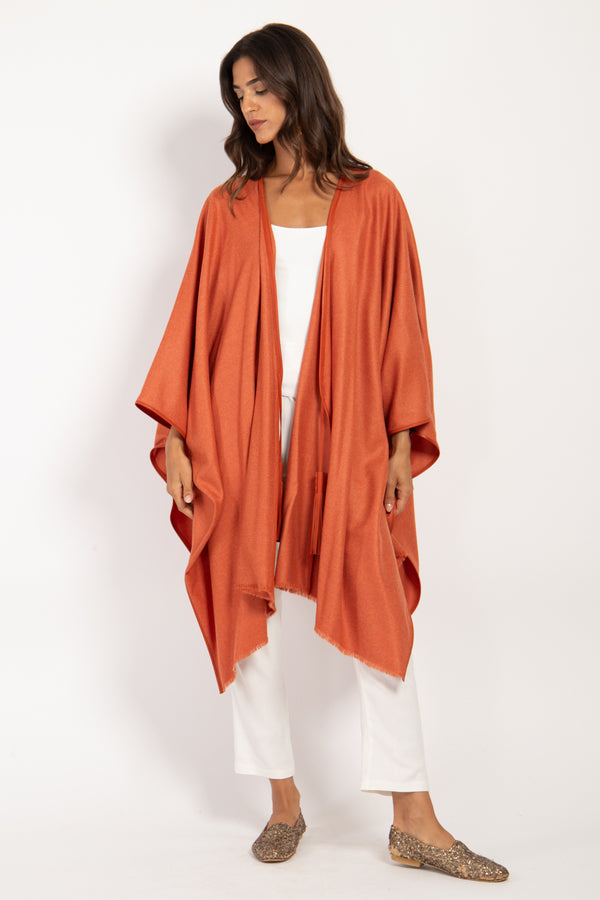 Loro Piana Cashmere Orange Poncho