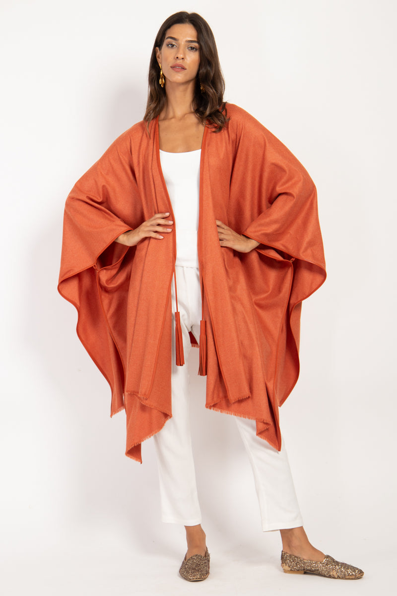 Loro Piana Cashmere Orange Poncho