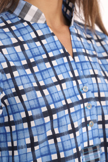Nagham Cotton Blue Squares Dress