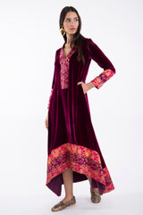 Nahar Velvet Burgundy Dress