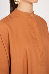 Helen Wool Blend Rust Dress