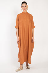 Helen Wool Blend Rust Dress