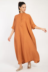 Helen Wool Blend Rust Dress