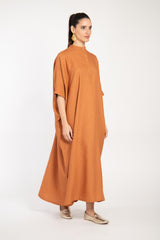 Helen Wool Blend Rust Dress