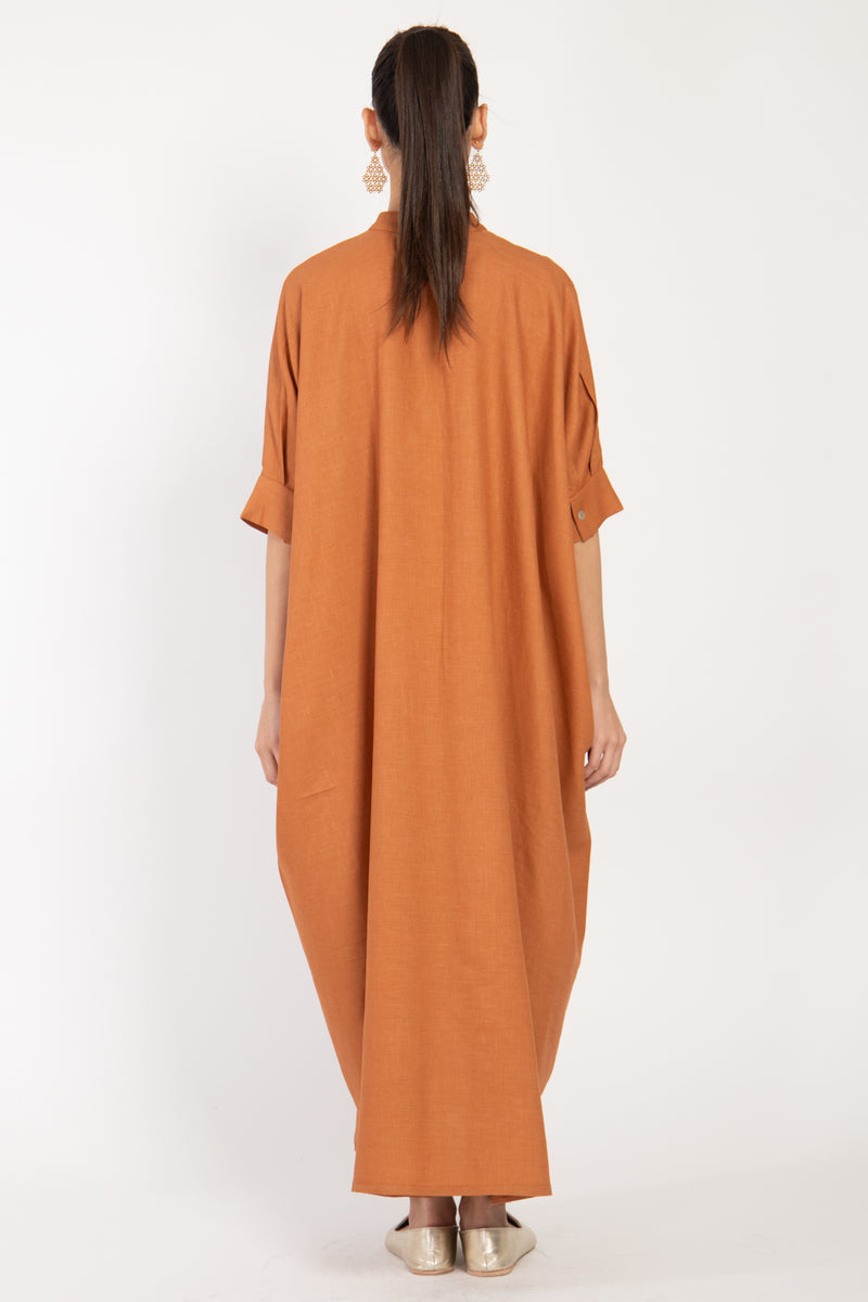 Helen Wool Blend Rust Dress