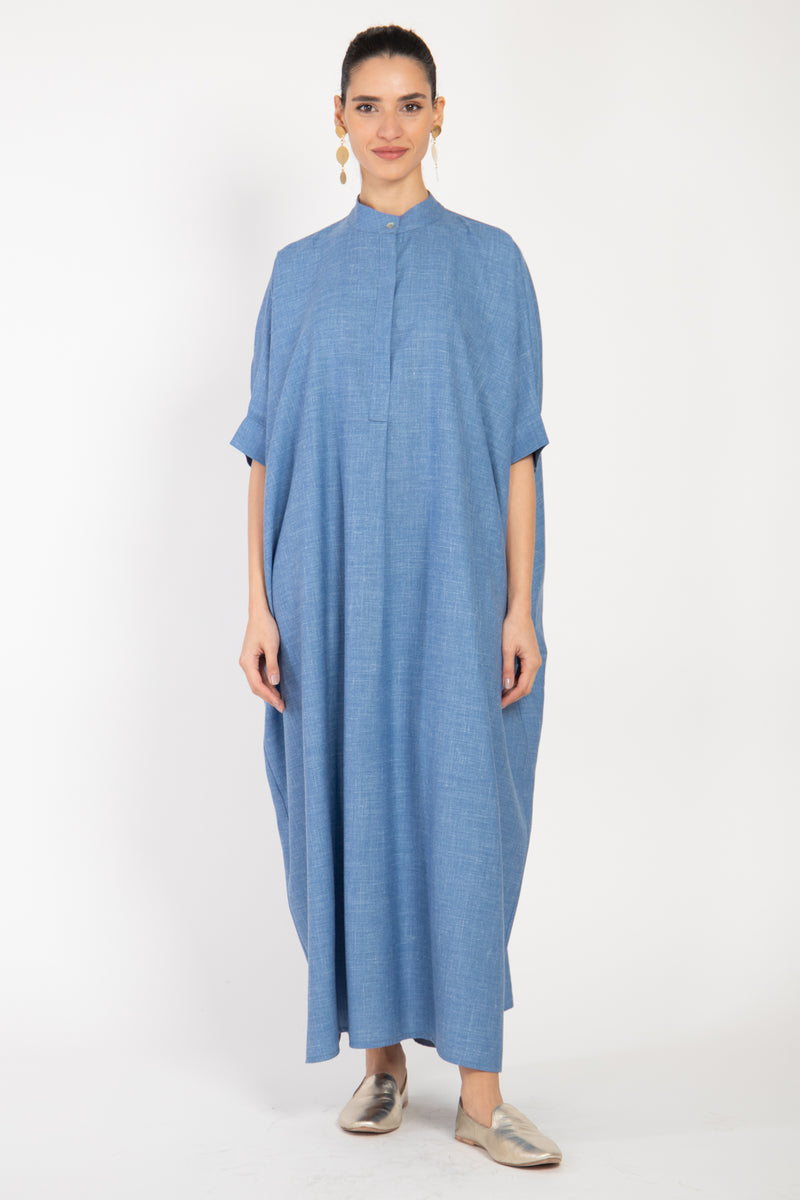 Helen Wool & Linen Blue Dress