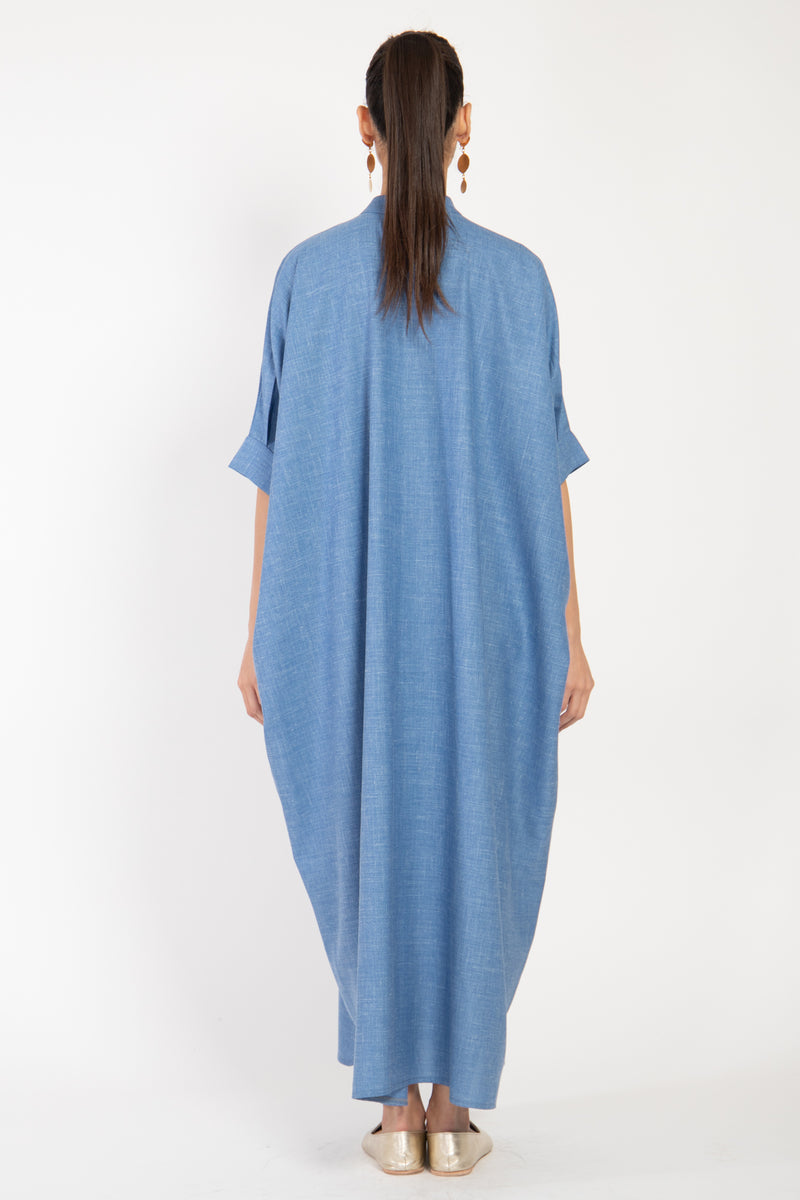 Helen Wool & Linen Blue Dress