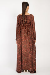 Ayyam Velvet Dévoré Burn Out Bronze Dress