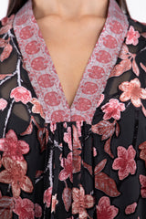 Jamila Silk Velvet Dévoré Floral Dress