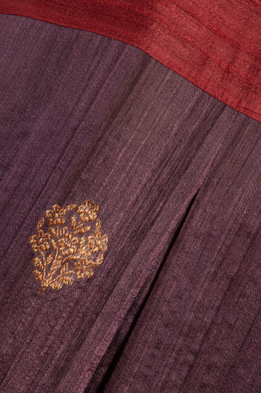 One-Of-a-Kind Noujoud Silk Burgundy & Purple Dress