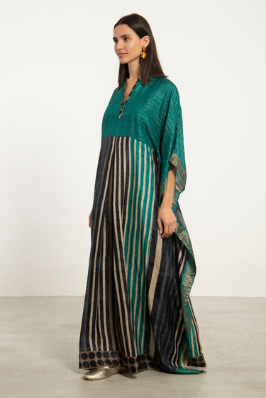 One-Of-a-Kind Noujoud Silk Green Dress