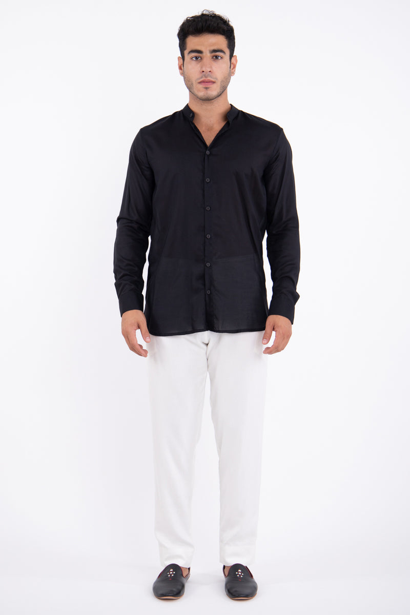 Philippe Cotton Black Shirt
