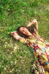 Jamila Cotton Yellow Floral Dress