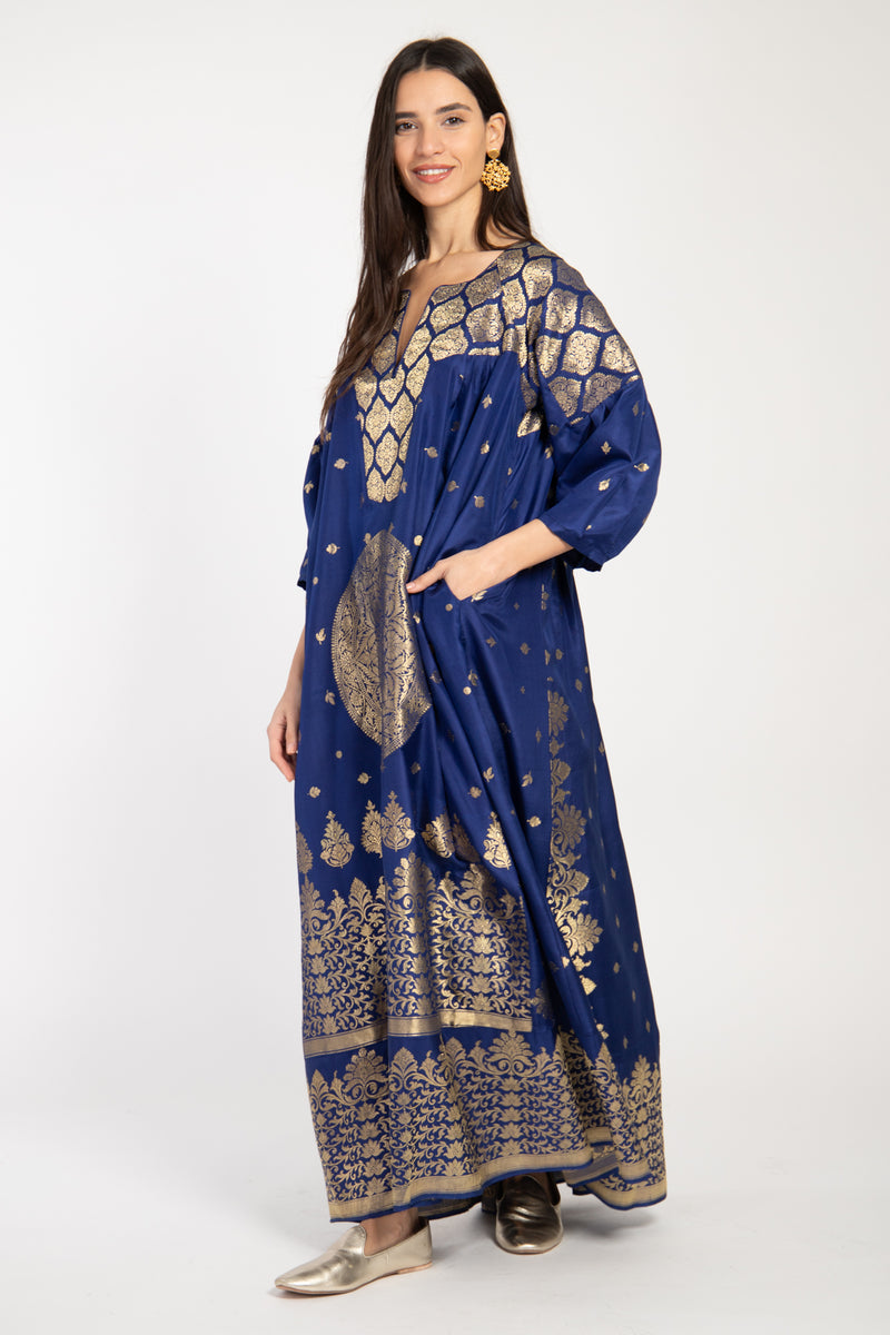 One-Of-A-Kind Rania Silk Royal Blue Dress