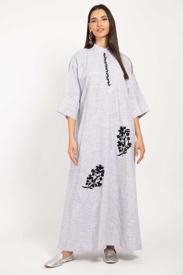 Dakka Cotton Black & White Jellaba