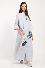 Dakka Cotton Black & White Jellaba