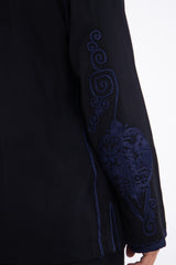 Kawas Cotton Embroidered Black & Navy Jacket