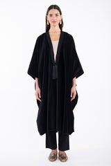 Classic Silk Velvet Black Abaya