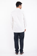 Frank Woven Cotton Navy Trousers