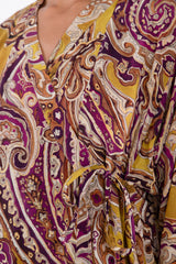 Badriyya Silk Printed Yellow Dress