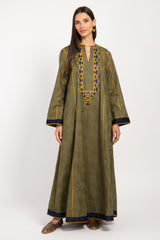 Amani Cotton Embroidered Greed Dress