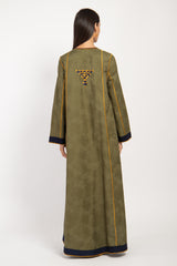 Amani Cotton Embroidered Greed Dress