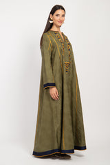 Amani Cotton Embroidered Greed Dress