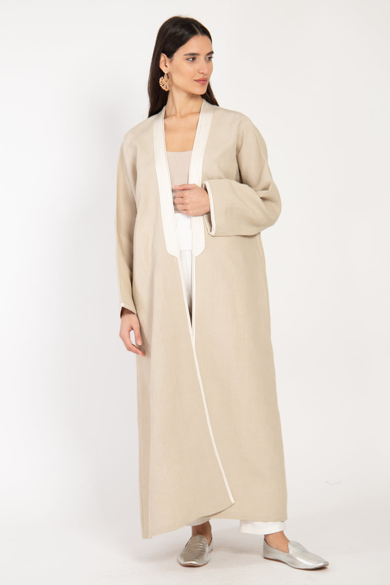 Classic Linen Natural Abaya