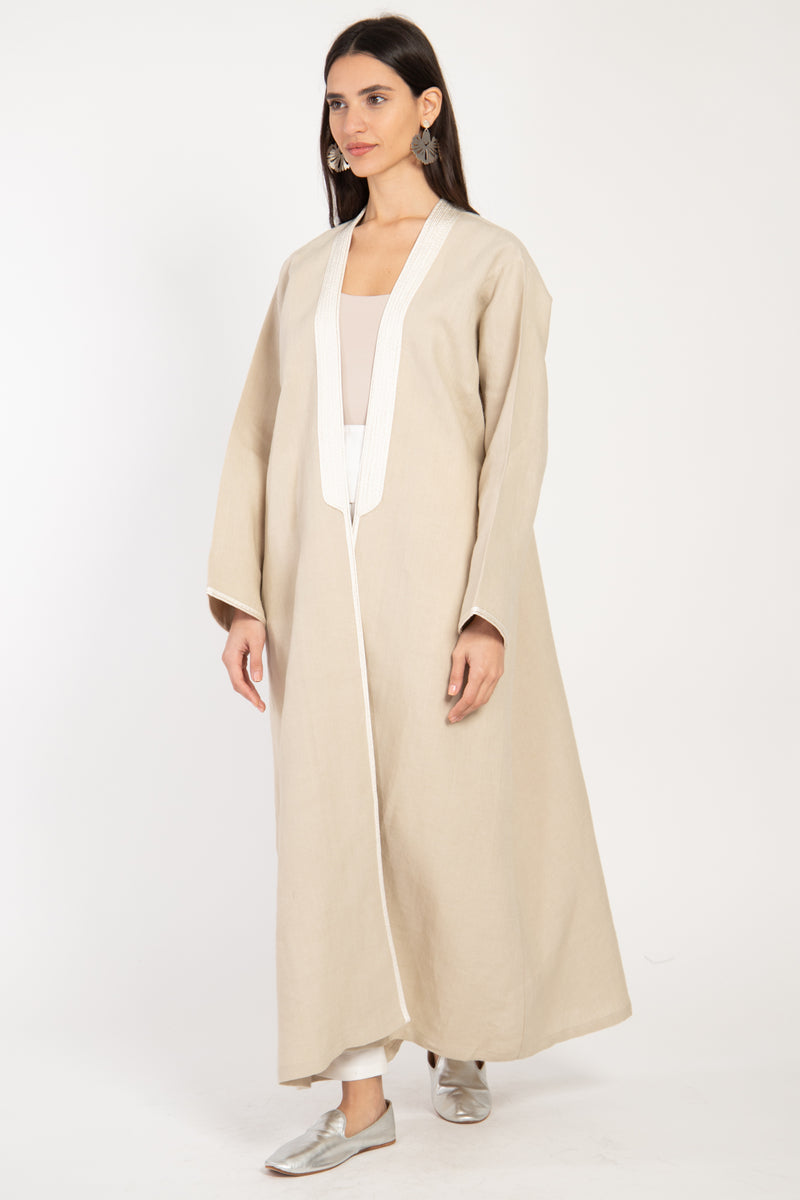 Classic Linen Natural Abaya