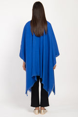 Classic Linen Royal Blue Poncho