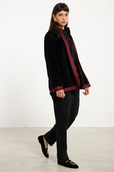 Hamed Cotton Velvet Black Jacket