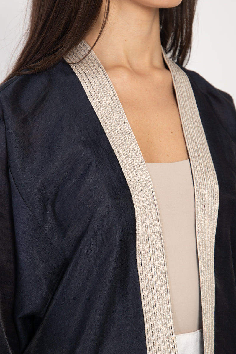 Classic Silk Navy Jacket