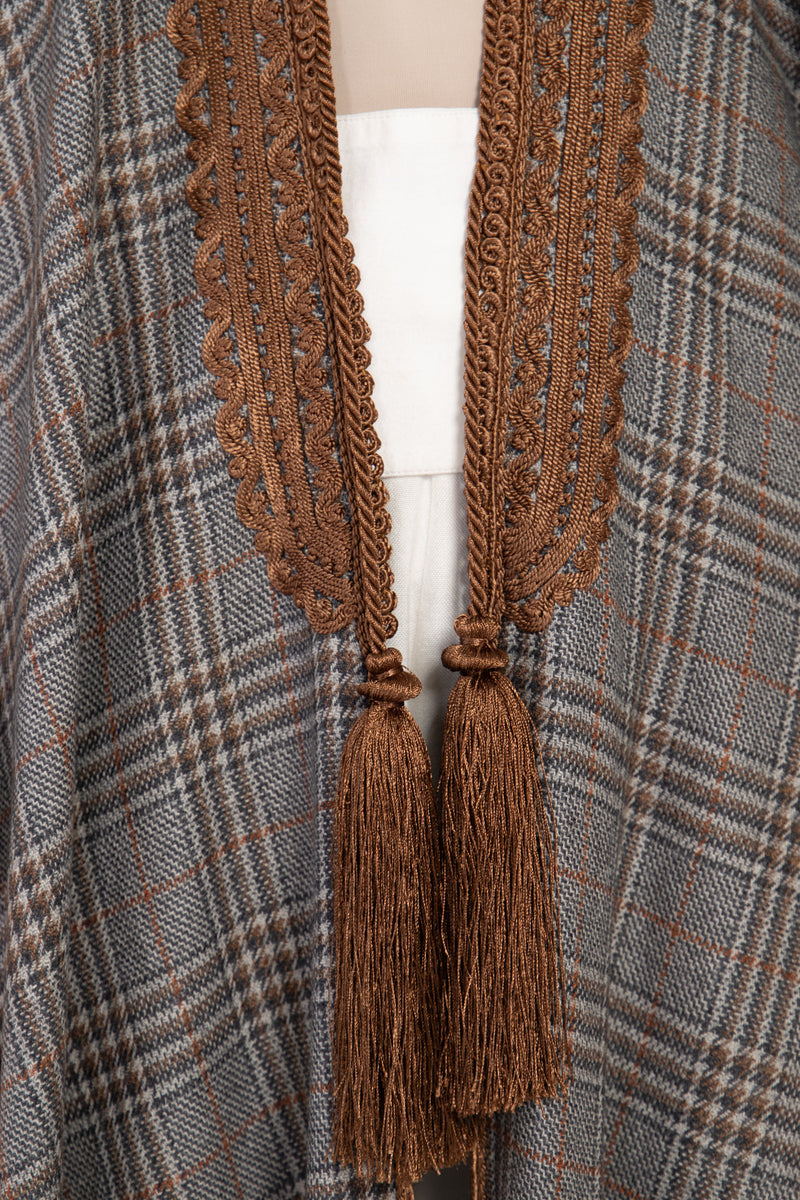 Loro Piana Wool Plaid Brown Abaya