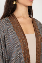 Loro Piana Wool Plaid Brown Abaya