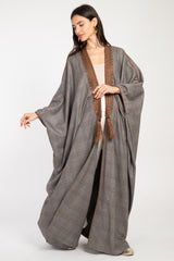 Loro Piana Wool Plaid Brown Abaya