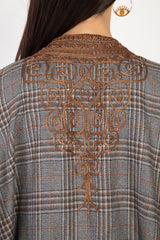 Loro Piana Wool Plaid Brown Abaya