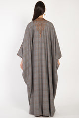 Loro Piana Wool Plaid Brown Abaya