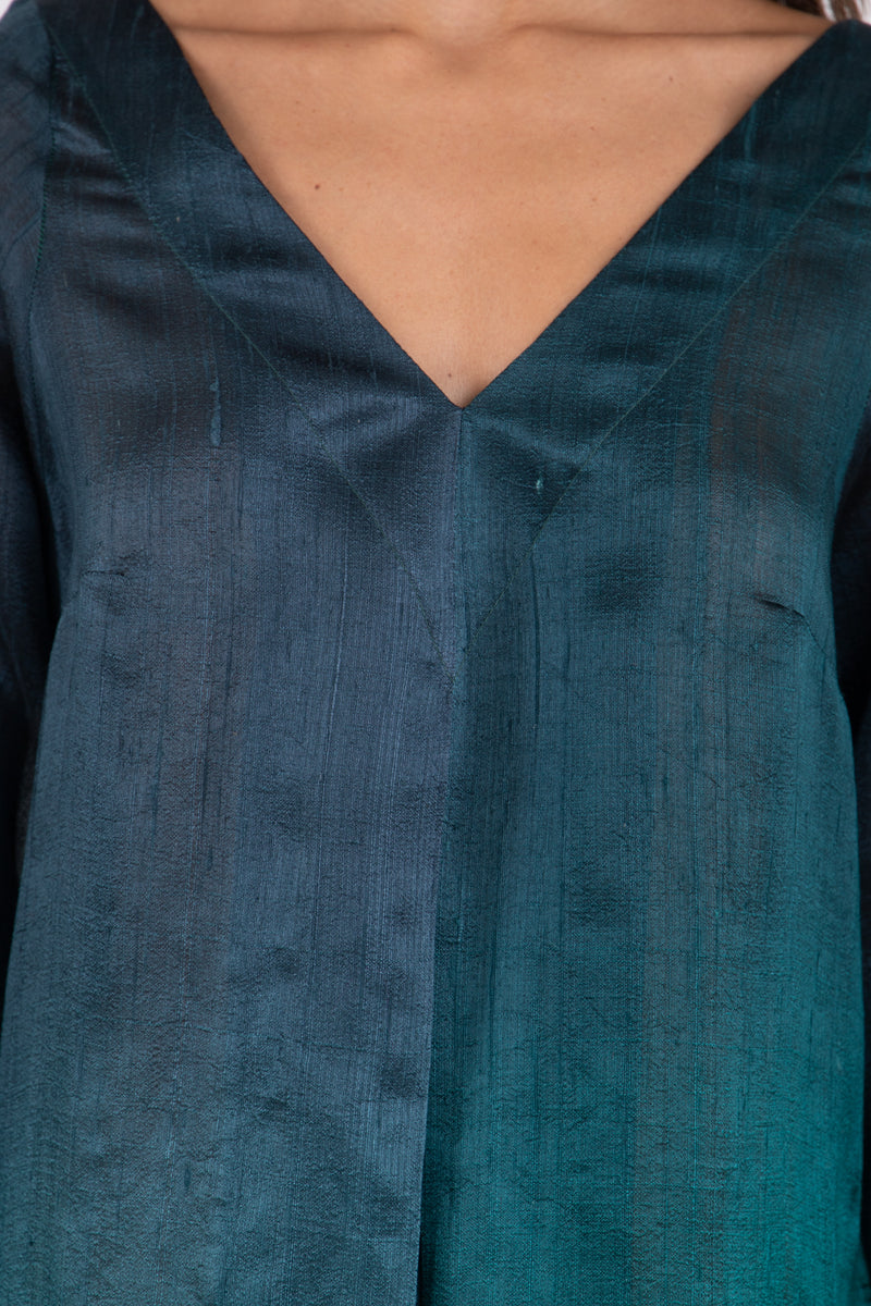 Haniya Raw Silk Ombré Dress