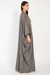 Loro Piana Wool Plaid Brown Abaya