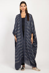 Foulard Wool Ikat Blue Abaya