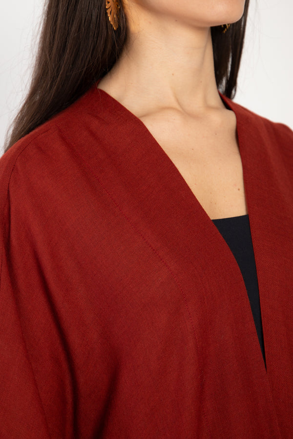 Wool Burgundy Abaya