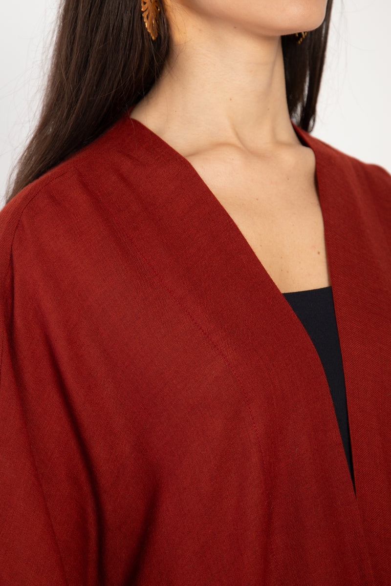 Wool Burgundy Abaya