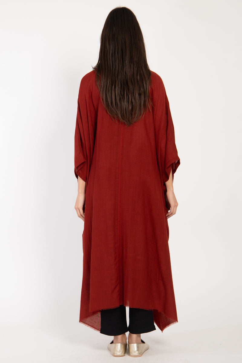 Wool Burgundy Abaya