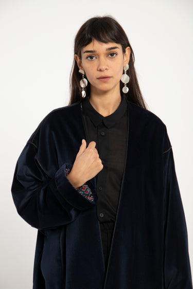 Daraa Cotton Velvet Navy Jacket