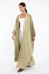 Classic Linen Olive Green Abaya