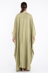 Classic Linen Olive Green Abaya