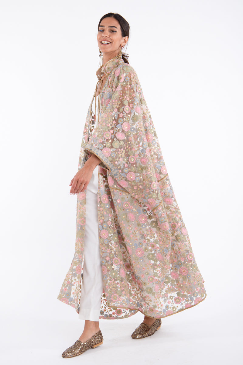 Marrakesh Georgette Embroidered Floral Abaya