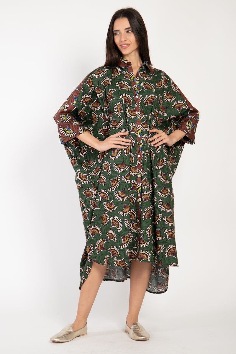 Hiba Cotton Green Dress